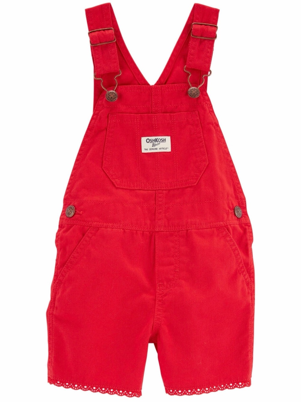 OshKosh B'gosh Bright Red Girls Short Overalls